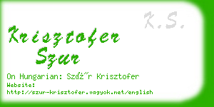 krisztofer szur business card